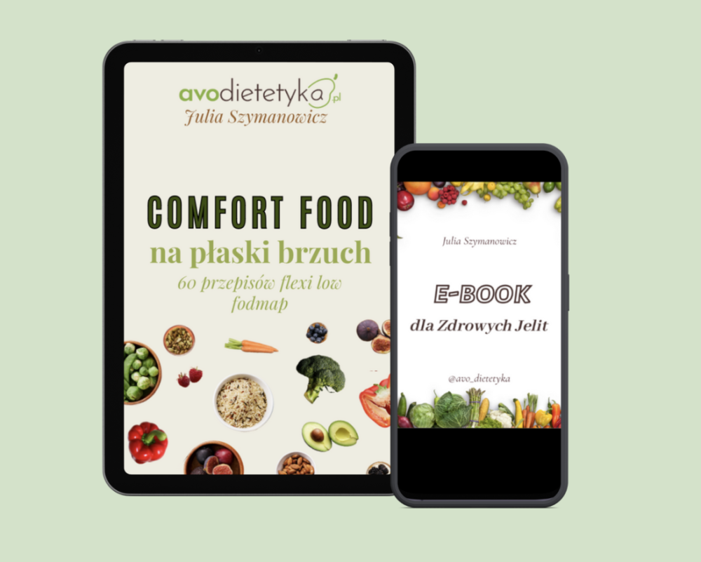 Okładka e-booka Comfort Food na płaski brzuch – przepisy low FODMAP dla kobiet z IBS, SIBO i problemami jelitowymi