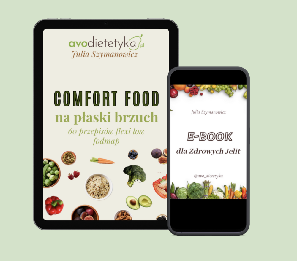 Okładka e-booka Comfort Food na płaski brzuch – przepisy low FODMAP dla kobiet z IBS, SIBO i problemami jelitowymi